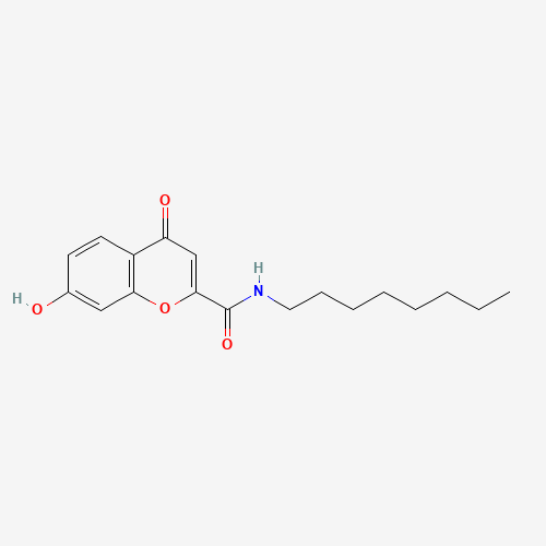 7-hydroxy-N-octyl-4-oxochromene-2-carboxamide (CAS: 862993-27-9) - Chemical Structure and Molecular Formula 