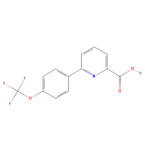 6-[4-(trifluoromethoxy)phenyl]pyridine-2-carboxylic acid (CAS: 887982-16-3) - Chemical Structure and Molecular Formula 