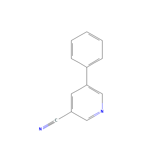 5-phenylpyridine-3-carbonitrile (CAS: 10177-11-4) - Chemical Structure and Molecular Formula 