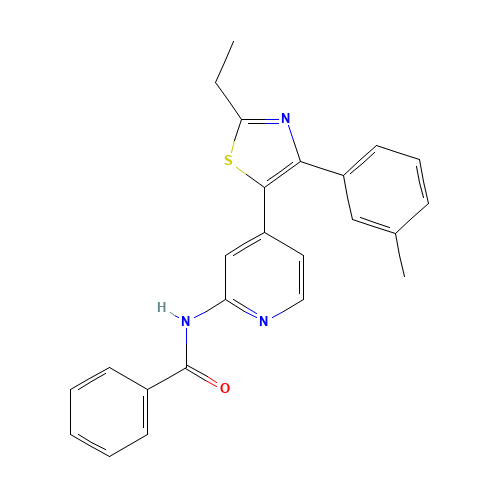 N-[4-[2-ethyl-4-(3-methylphenyl)-1,3-thiazol-5-yl]pyridin-2-yl]benzamide (CAS: 303162-79-0) - Related Chemical Product