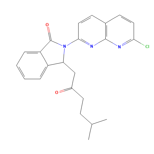 2-(7-chloro-1,8-naphthyridin-2-yl)-3-(5-methyl-2-oxohexyl)-3H-isoindol-1-one (CAS: 133737-48-1) - Chemical Structure and Molecular Formula 