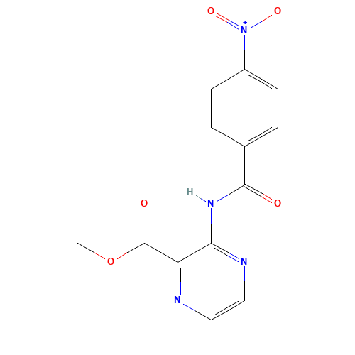 methyl 3-[(4-nitrobenzoyl)amino]pyrazine-2-carboxylate (CAS: 92378-74-0) - Chemical Structure and Molecular Formula 
