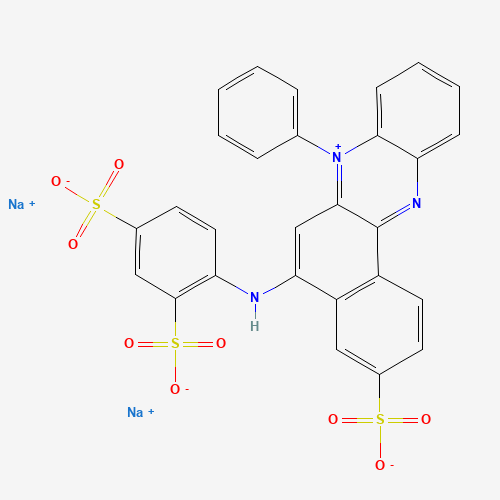 disodium;4-[(7-phenyl-3-sulfonatobenzo[a]phenazin-7-ium-5-yl)amino]benzene-1,3-disulfonate (CAS: 25360-72-9) - Chemical Structure and Molecular Formula 