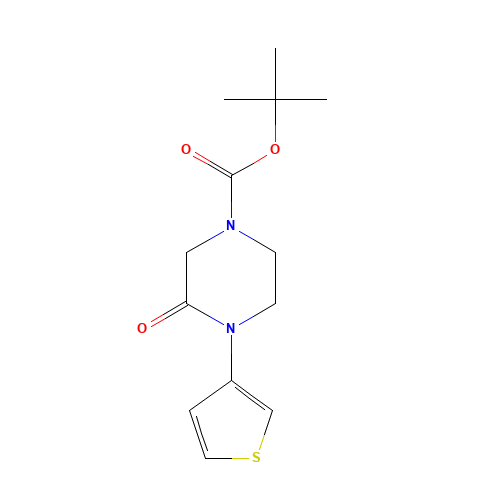 tert-butyl 3-oxo-4-thiophen-3-ylpiperazine-1-carboxylate (CAS: 1154868-67-3) - Chemical Structure and Molecular Formula 