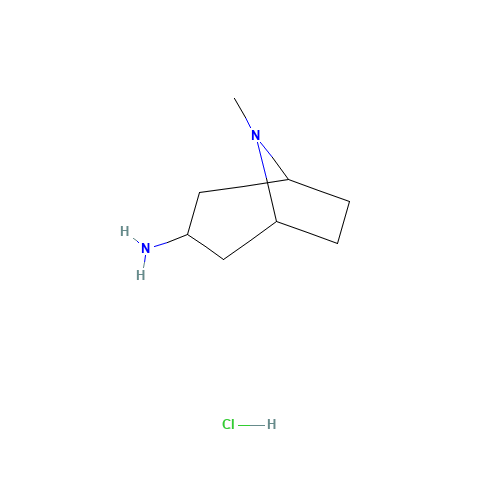 8-methyl-8-azabicyclo[3.2.1]octan-3-amine;hydrochloride (CAS: 203664-57-7) - Chemical Structure and Molecular Formula 