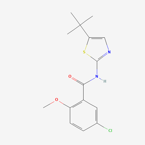 N-(5-tert-butyl-1,3-thiazol-2-yl)-5-chloro-2-methoxybenzamide (CAS: 959749-16-7) - Chemical Structure and Molecular Formula 