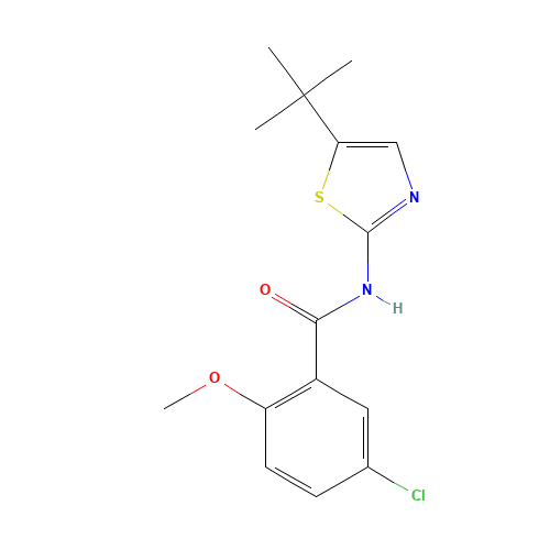 N-(5-tert-butyl-1,3-thiazol-2-yl)-5-chloro-2-methoxybenzamide (CAS: 959749-16-7) - Related Chemical Product