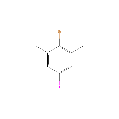 2-bromo-5-iodo-1,3-dimethylbenzene (CAS: 689260-53-5) - Chemical Structure and Molecular Formula 