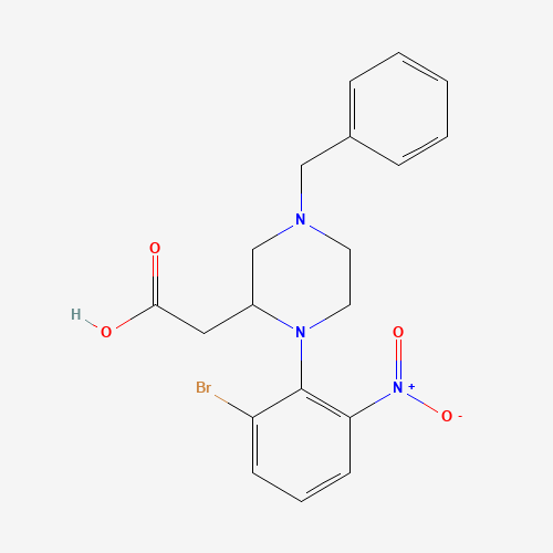 2-[4-benzyl-1-(2-bromo-6-nitrophenyl)piperazin-2-yl]acetic acid (CAS: 1252646-48-2) - Related Chemical Product