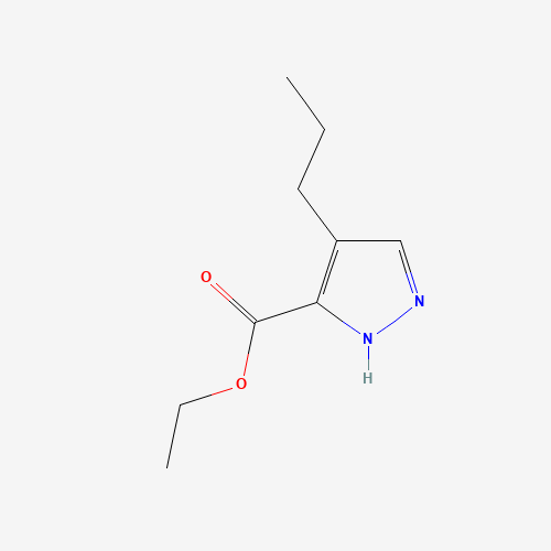 ethyl 4-propyl-1H-pyrazole-5-carboxylate (CAS: 92939-26-9) - Chemical Structure and Molecular Formula 