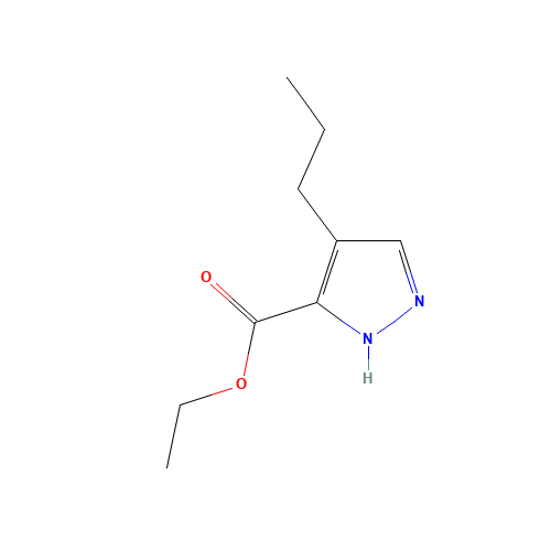 ethyl 4-propyl-1H-pyrazole-5-carboxylate (CAS: 92939-26-9) - Chemical Structure and Molecular Formula 