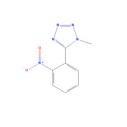 1-methyl-5-(2-nitrophenyl)tetrazole (CAS: 68826-34-6) - Chemical Structure and Molecular Formula 