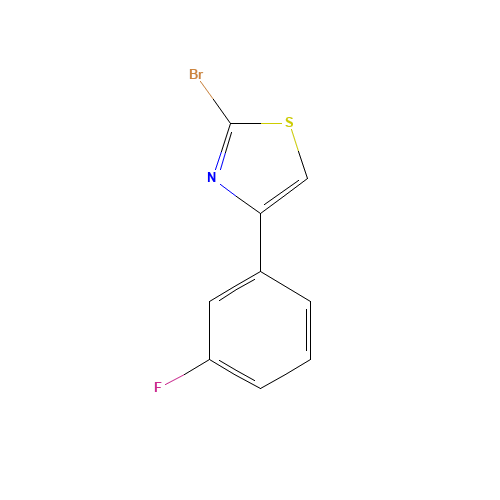 2-bromo-4-(3-fluorophenyl)-1,3-thiazole (CAS: 886367-85-7) - Chemical Structure and Molecular Formula 