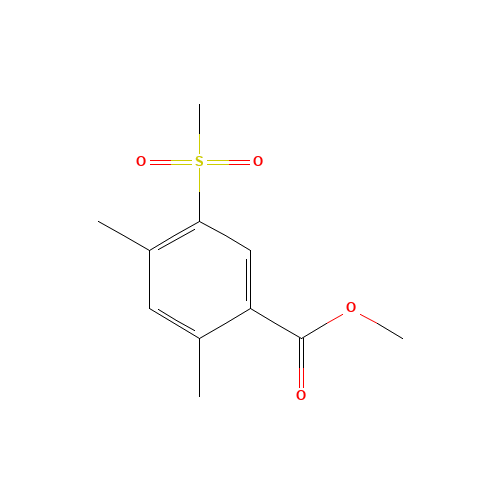 methyl 2,4-dimethyl-5-methylsulfonylbenzoate (CAS: 176641-71-7) - Chemical Structure and Molecular Formula 