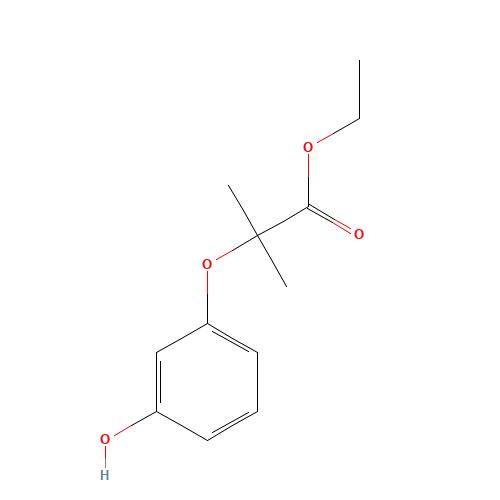 ethyl 2-(3-hydroxyphenoxy)-2-methylpropanoate (CAS: 328919-24-0) - Chemical Structure and Molecular Formula 
