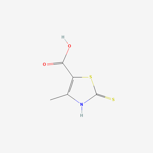 4-methyl-2-sulfanylidene-3H-1,3-thiazole-5-carboxylic acid (CAS: 57658-34-1) - Chemical Structure and Molecular Formula 