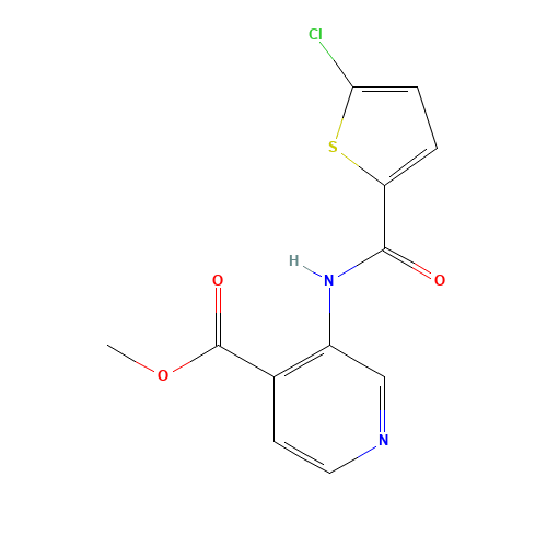 methyl 3-[(5-chlorothiophene-2-carbonyl)amino]pyridine-4-carboxylate (CAS: 929214-67-5) - Chemical Structure and Molecular Formula 