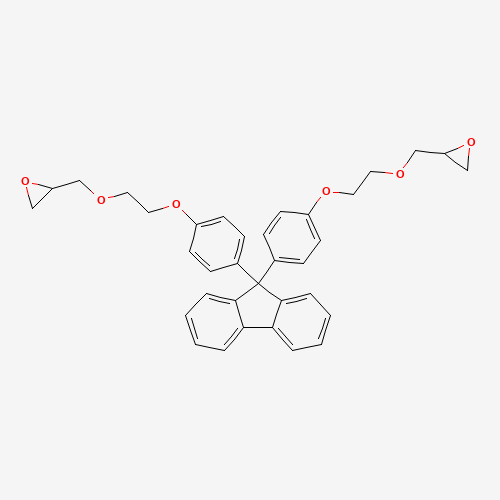 2-[2-[4-[9-[4-[2-(oxiran-2-ylmethoxy)ethoxy]phenyl]fluoren-9-yl]phenoxy]ethoxymethyl]oxirane (CAS: 259881-39-5) - Chemical Structure and Molecular Formula 