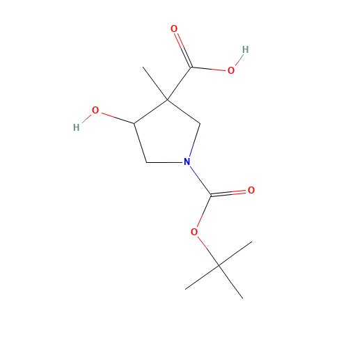 4-hydroxy-3-methyl-1-[(2-methylpropan-2-yl)oxycarbonyl]pyrrolidine-3-carboxylic acid (CAS: 1499189-52-4) - Related Chemical Product