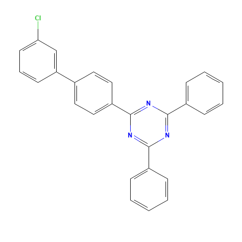 2-[4-(3-chlorophenyl)phenyl]-4,6-diphenyl-1,3,5-triazine (CAS: 1443049-84-0) - Chemical Structure and Molecular Formula 