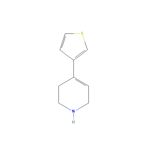 4-thiophen-3-yl-1,2,3,6-tetrahydropyridine (CAS: 50461-53-5) - Chemical Structure and Molecular Formula 