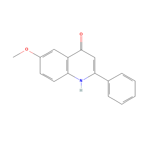 6-methoxy-2-phenyl-1H-quinolin-4-one (CAS: 17282-70-1) - Chemical Structure and Molecular Formula 