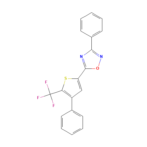 3-phenyl-5-[4-phenyl-5-(trifluoromethyl)thiophen-2-yl]-1,2,4-oxadiazole (CAS: 256414-81-0) - Related Chemical Product