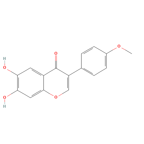6,7-dihydroxy-3-(4-methoxyphenyl)chromen-4-one (CAS: 897-46-1) - Chemical Structure and Molecular Formula 