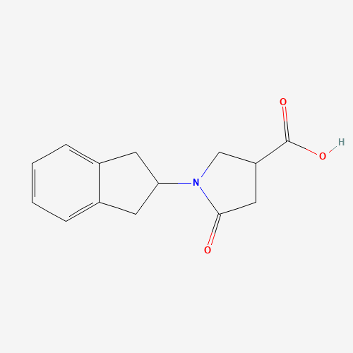 1-(2,3-dihydro-1H-inden-2-yl)-5-oxopyrrolidine-3-carboxylic acid (CAS: 566154-69-6) - Chemical Structure and Molecular Formula 