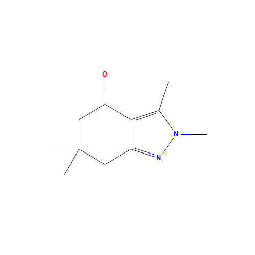 2,3,6,6-tetramethyl-5,7-dihydroindazol-4-one (CAS: 28714-66-1) - Chemical Structure and Molecular Formula 