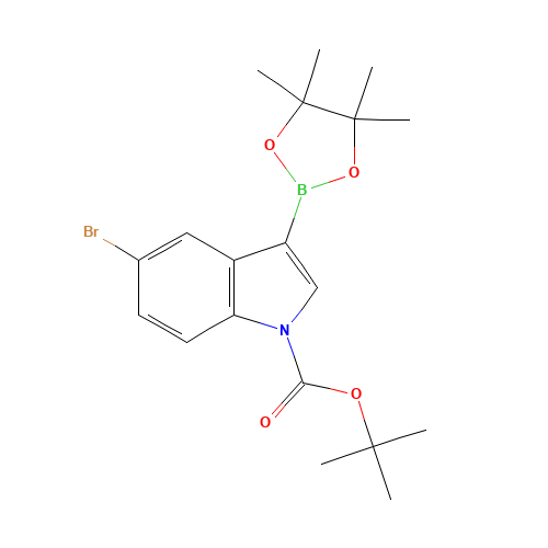 tert-butyl 5-bromo-3-(4,4,5,5-tetramethyl-1,3,2-dioxaborolan-2-yl)indole-1-carboxylate (CAS: 1024677-85-7) - Related Chemical Product