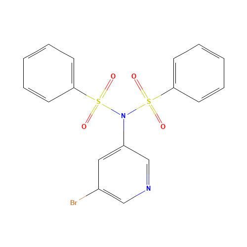 N-(benzenesulfonyl)-N-(5-bromopyridin-3-yl)benzenesulfonamide (CAS: 1192749-74-8) - Chemical Structure and Molecular Formula 