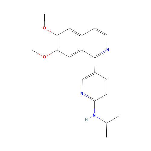 5-(6,7-dimethoxyisoquinolin-1-yl)-N-propan-2-ylpyridin-2-amine (CAS: 949139-86-0) - Chemical Structure and Molecular Formula 