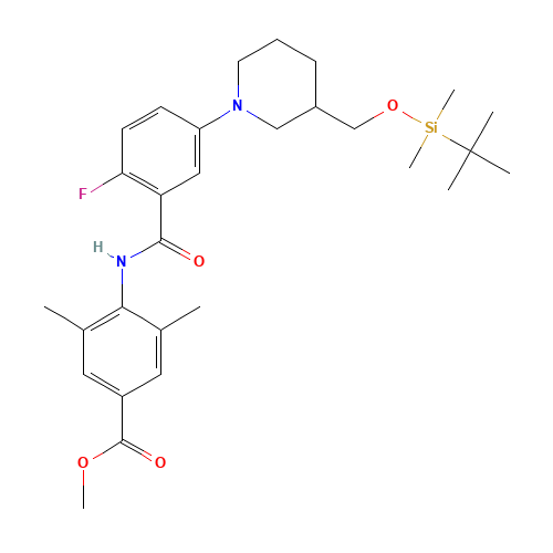 methyl 4-[[5-[3-[[tert-butyl(dimethyl)silyl]oxymethyl]piperidin-1-yl]-2-fluorobenzoyl]amino]-3,5-dimethylbenzoate (CAS: 1529760-77-7) - Related Chemical Product