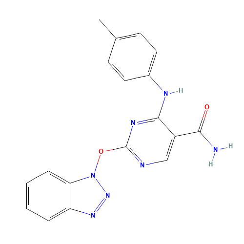 2-(benzotriazol-1-yloxy)-4-(4-methylanilino)pyrimidine-5-carboxamide (CAS: 227449-46-9) - Related Chemical Product