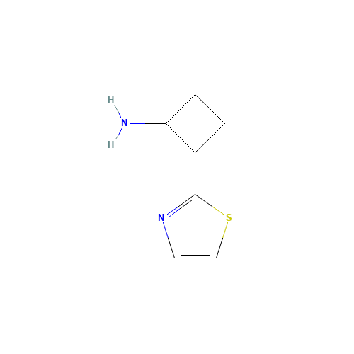 2-(1,3-thiazol-2-yl)cyclobutan-1-amine (CAS: 933713-04-3) - Chemical Structure and Molecular Formula 
