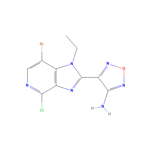 4-(7-bromo-4-chloro-1-ethylimidazo[4,5-c]pyridin-2-yl)-1,2,5-oxadiazol-3-amine (CAS: 842144-07-4) - Related Chemical Product