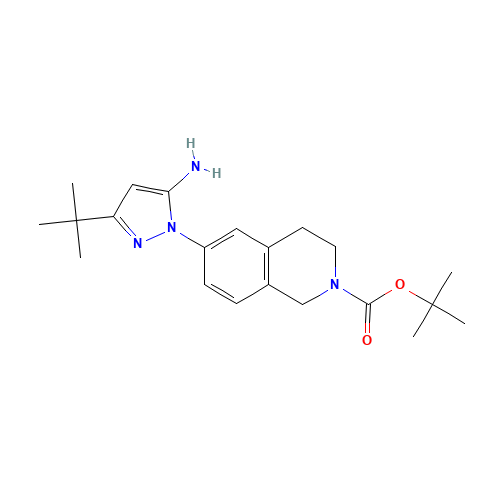 tert-butyl 6-(5-amino-3-tert-butylpyrazol-1-yl)-3,4-dihydro-1H-isoquinoline-2-carboxylate (CAS: 897374-40-2) - Related Chemical Product
