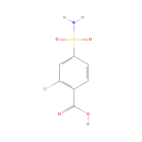 2-chloro-4-sulfamoylbenzoic acid (CAS: 53250-84-3) - Chemical Structure and Molecular Formula 