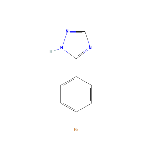 5-(4-bromophenyl)-1H-1,2,4-triazole (CAS: 118863-62-0) - Chemical Structure and Molecular Formula 