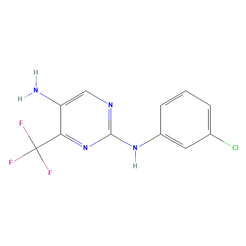 2-N-(3-chlorophenyl)-4-(trifluoromethyl)pyrimidine-2,5-diamine (CAS: 1247875-91-7) - Chemical Structure and Molecular Formula 