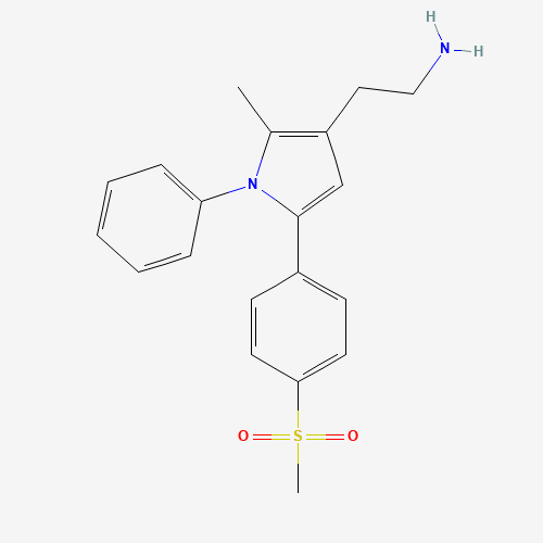 2-[2-methyl-5-(4-methylsulfonylphenyl)-1-phenylpyrrol-3-yl]ethanamine (CAS: 1005452-00-5) - Chemical Structure and Molecular Formula 