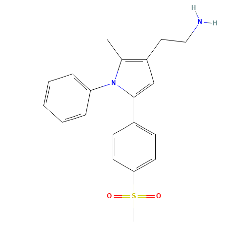 2-[2-methyl-5-(4-methylsulfonylphenyl)-1-phenylpyrrol-3-yl]ethanamine (CAS: 1005452-00-5) - Related Chemical Product