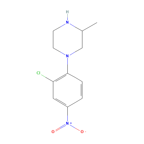 1-(2-chloro-4-nitrophenyl)-3-methylpiperazine (CAS: 392710-17-7) - Chemical Structure and Molecular Formula 
