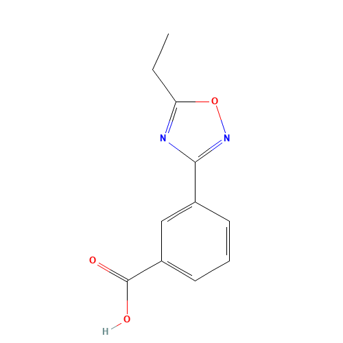 3-(5-ethyl-1,2,4-oxadiazol-3-yl)benzoic acid (CAS: 859155-81-0) - Chemical Structure and Molecular Formula 