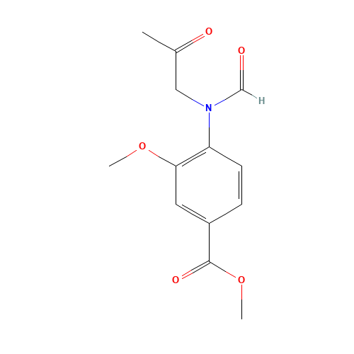 methyl 4-[formyl(2-oxopropyl)amino]-3-methoxybenzoate (CAS: 870837-20-0) - Chemical Structure and Molecular Formula 