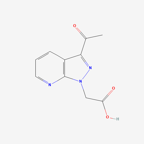 2-(3-acetylpyrazolo[3,4-b]pyridin-1-yl)acetic acid (CAS: 1386457-43-7) - Chemical Structure and Molecular Formula 