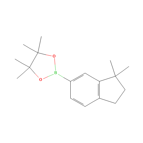 2-(3,3-dimethyl-1,2-dihydroinden-5-yl)-4,4,5,5-tetramethyl-1,3,2-dioxaborolane (CAS: 1312464-85-9) - Chemical Structure and Molecular Formula 