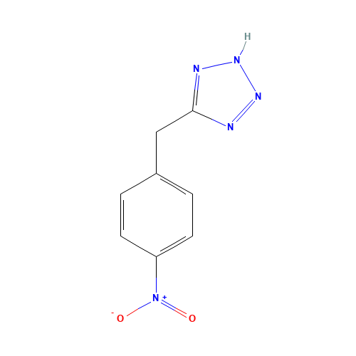 5-[(4-nitrophenyl)methyl]-2H-tetrazole (CAS: 131090-44-3) - Chemical Structure and Molecular Formula 