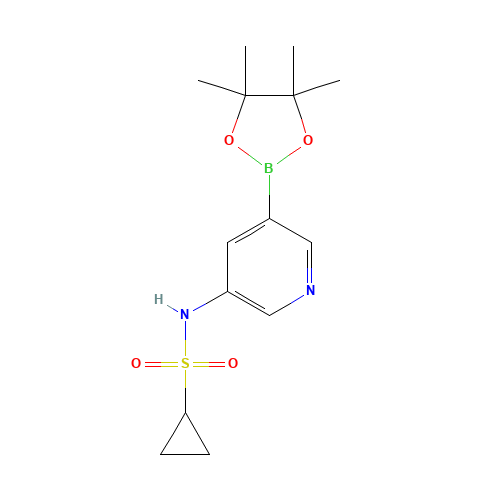 N-[5-(4,4,5,5-tetramethyl-1,3,2-dioxaborolan-2-yl)pyridin-3-yl]cyclopropanesulfonamide (CAS: 1083327-53-0) - Chemical Structure and Molecular Formula 